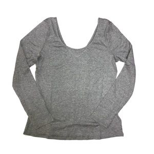 Who What Wear Gray Long Sleeve Women's Cute Top